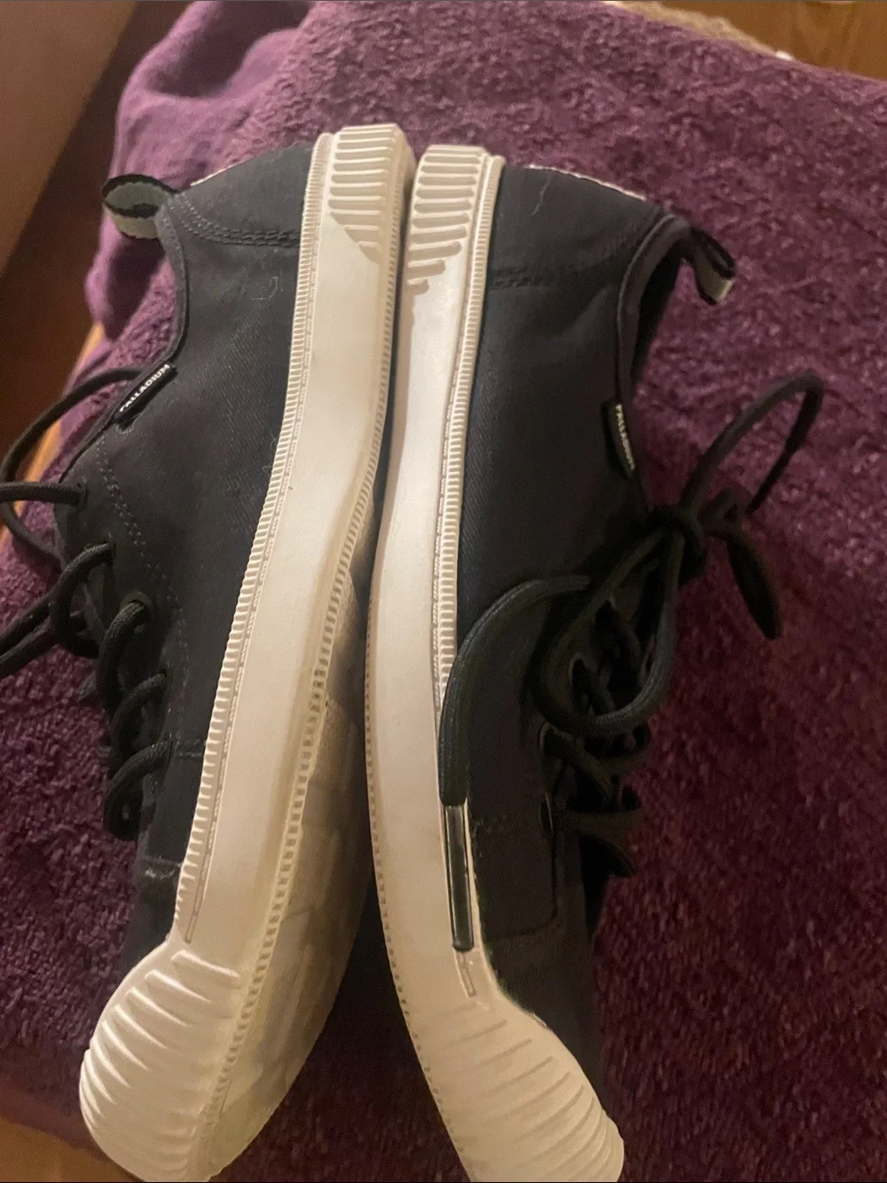 Palladium Black Canvas Low-Top Sneakers with White Rubber Toe